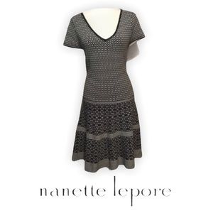 NANETTE LEPORE Black and White Dress Size S